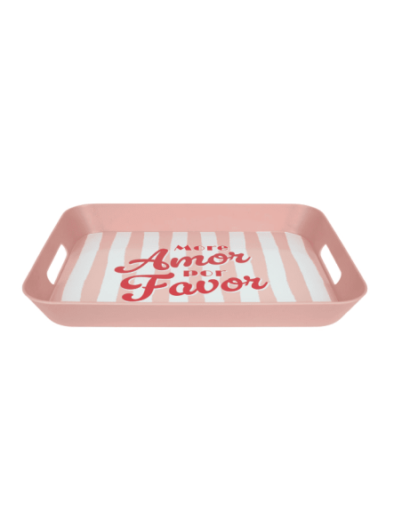 Plateau en plastique DOLCE VITA rose