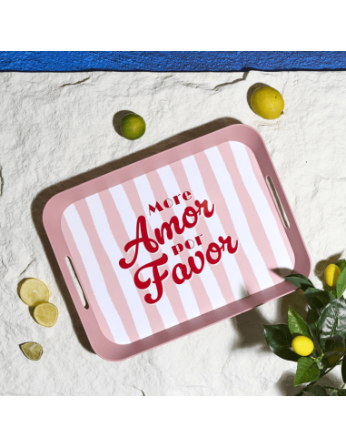 Plateau en plastique DOLCE VITA rose