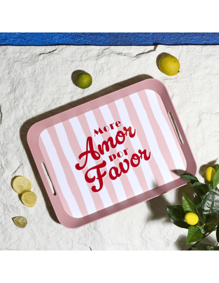 Plateau en plastique DOLCE VITA rose