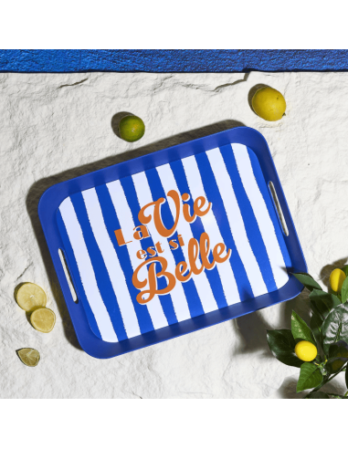 Plateau en plastique DOLCE VITA bleu