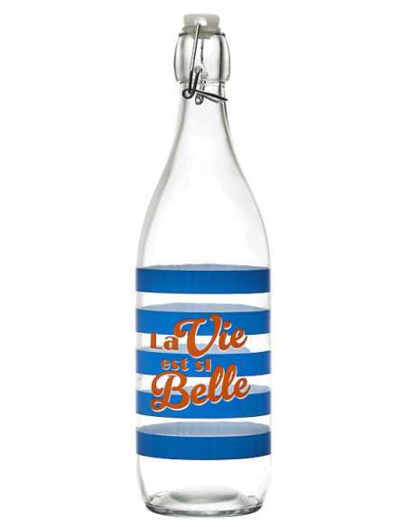 BOUTEILLE VERRE DOLCE VITA bleu 1L
