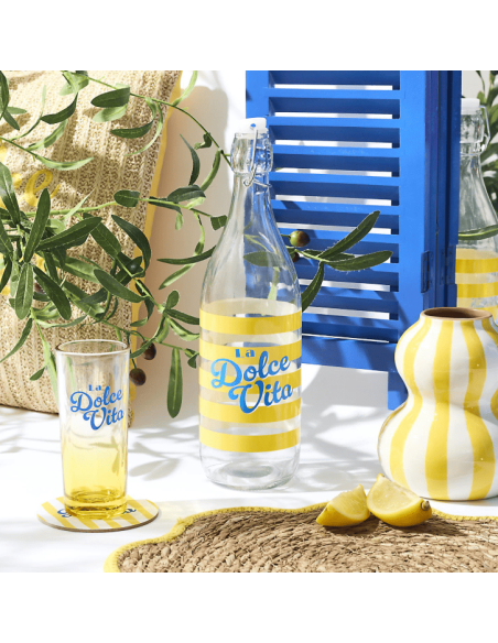 BOUTEILLE VERRE DOLCE VITA jaune 1L