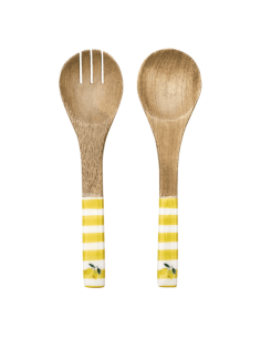 Couvert à salade en manguier DOLCE VITA jaune