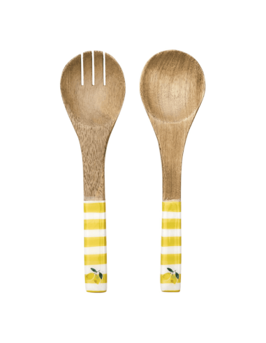 Couvert à salade en manguier DOLCE VITA jaune