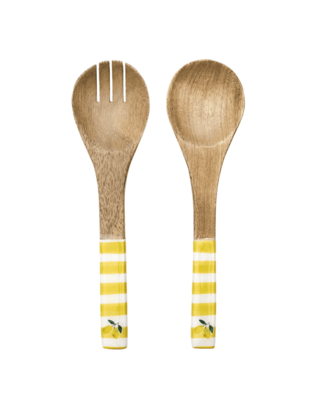 Couvert à salade en manguier DOLCE VITA jaune