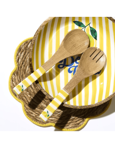 Couvert à salade en manguier DOLCE VITA jaune