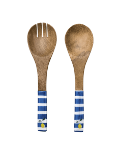 Couvert à salade en manguier DOLCE VITA bleu