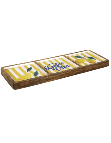 Planche compartiments manguier DOLCE VITA jaune