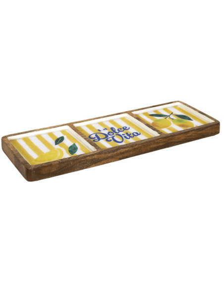 Planche compartiments manguier DOLCE VITA jaune