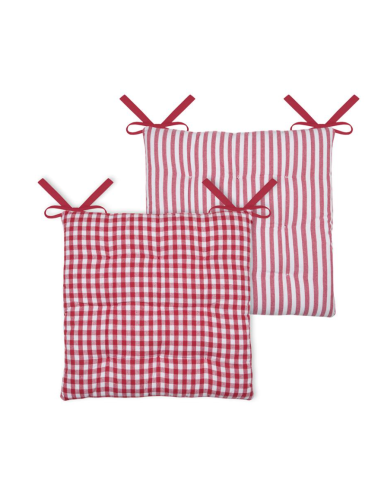 Galette de chaise BARDOT rouge 40x40 cm