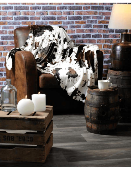 PLAID Vache brun 130 x 160 cm