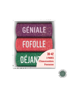 Coffret trio chaussettes paillettes GENIALE
