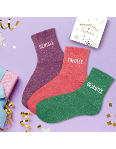 Coffret trio chaussettes paillettes GENIALE