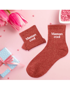Chaussettes femme à paillettes MAMAN COOL 2