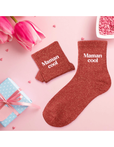Chaussettes femme à paillettes MAMAN COOL