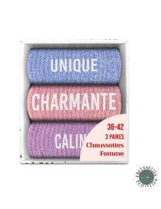 Coffret trio chaussettes paillettes UNIQUE