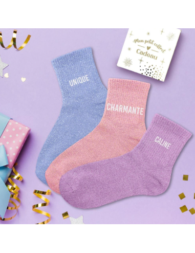 Coffret trio chaussettes paillettes UNIQUE