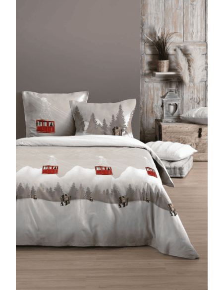 Housse de couette + 2 taies APREMONT en percale de coton 260 x 240 CM