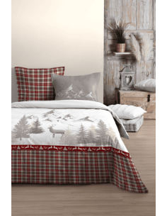 Housse de couette + 2 taies en percale de coton...