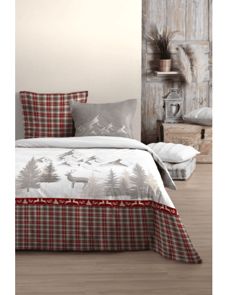 Housse de couette + 2 taies en percale de coton CHAMOUSSET 260 x 240 cm