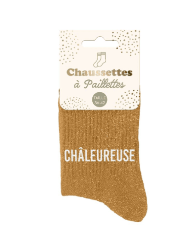 Chaussettes femme à paillettes CHALEUREUSE