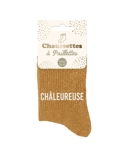 Chaussettes femme à paillettes CHALEUREUSE