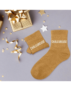 Chaussettes femme à paillettes CHALEUREUSE 2