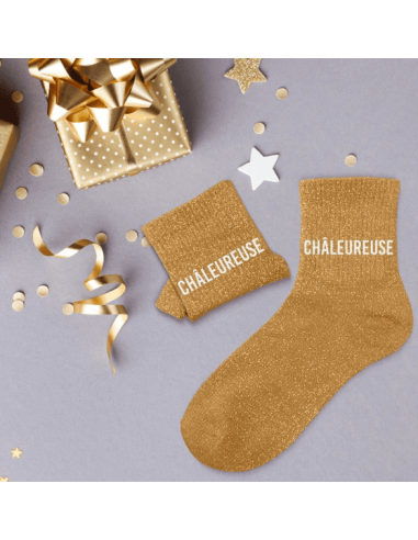 Chaussettes femme à paillettes CHALEUREUSE