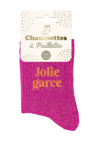 chaussettes paillettes femme JOLIE GARCE