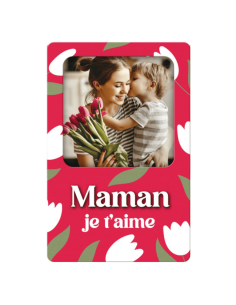 Magnet photo en bois MAMAN je t'aime
