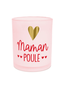 Bougie affective rose maman poule
