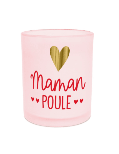 Bougie affective rose maman poule