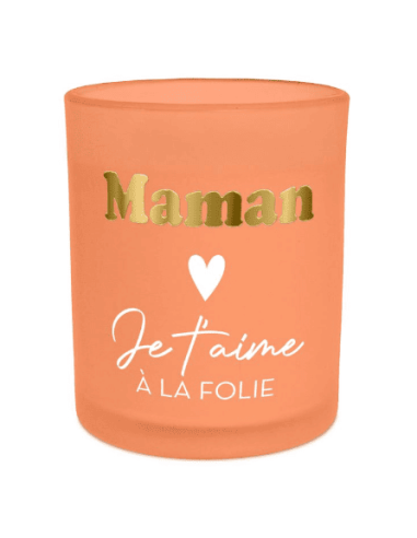 BOUGIE orange maman je t'aime a la folie
