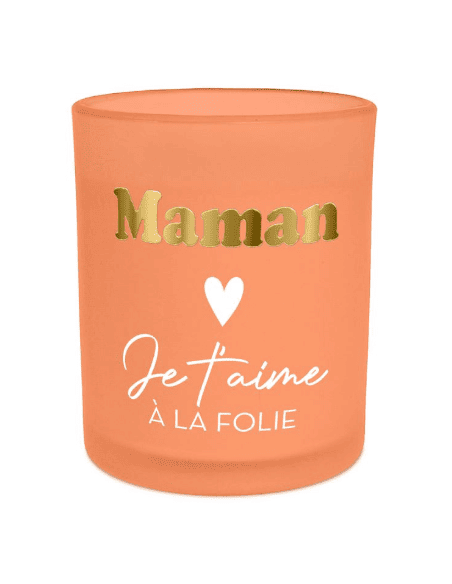 BOUGIE orange maman je t'aime a la folie