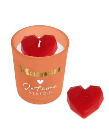 BOUGIE orange maman je t'aime a la folie