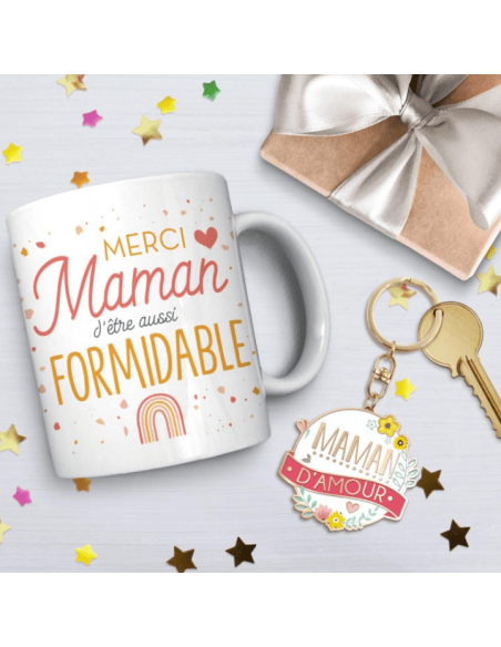 Coffret Mug et porte clé MAMAN D'AMOUR