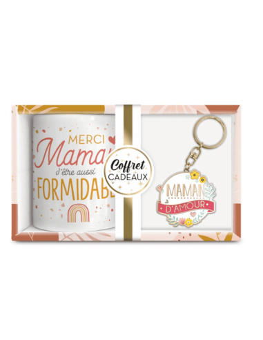 Coffret Mug et porte clé MAMAN D'AMOUR