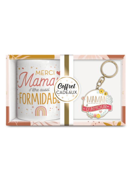 Coffret Mug et porte clé MAMAN D'AMOUR