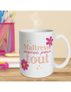 MUG a paillettes MAITRESSE merci 2