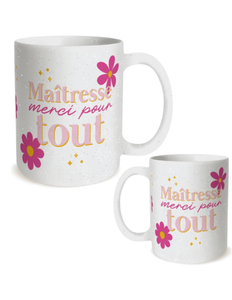 MUG a paillettes MAITRESSE merci