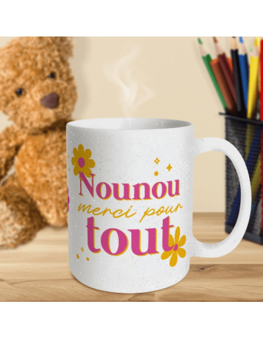 MUG paillettes nounou merci pour tout
