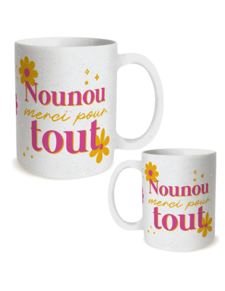 MUG paillettes nounou merci pour tout