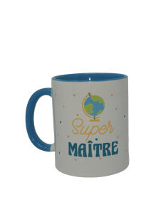 Mug bleu SUPER MAÎTRE