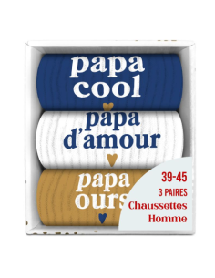 Coffret trio chaussettes paillettes PAPA COOL