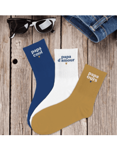 Coffret trio chaussettes paillettes PAPA COOL 2