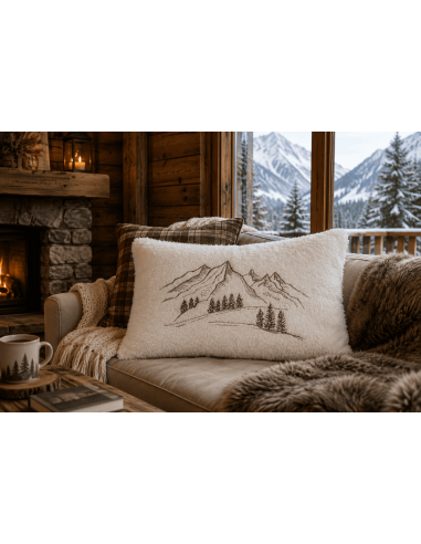 Coussin bouclette GRANON blanc 40 x 60 cm