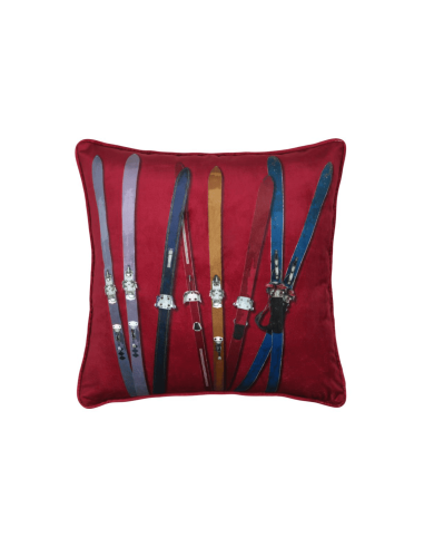 Coussin montagne MONTALBERT rouge 45x45 cm