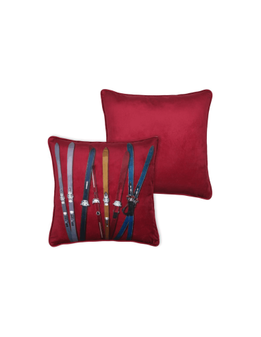 Coussin montagne MONTALBERT rouge 45x45 cm