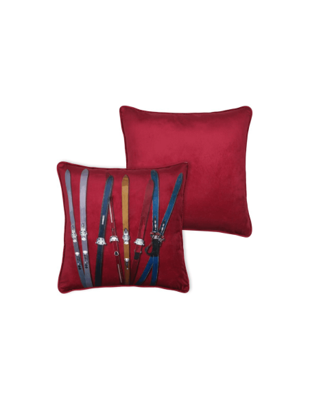 Coussin montagne MONTALBERT rouge 45x45 cm