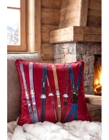 Coussin montagne MONTALBERT rouge 45x45 cm